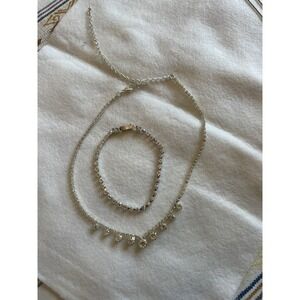 Rhinestone‎ Set Necklace And Bracelet
